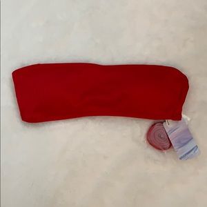 Red Bandeau Bikini Top